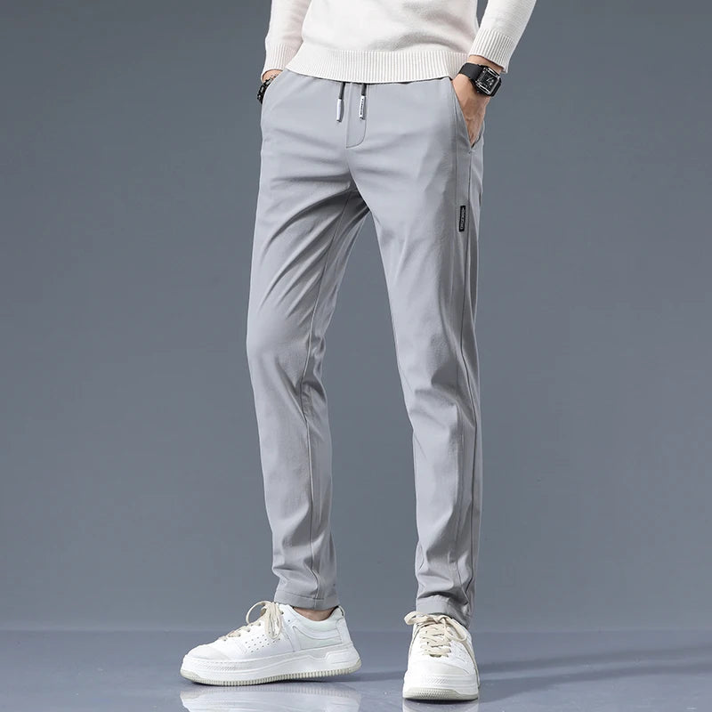 Savoni Slim Fit Cotton Pants — Clean Front Straight Leg 7