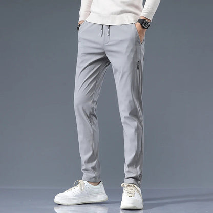 Savoni Slim Fit Cotton Pants — Clean Front Straight Leg 7