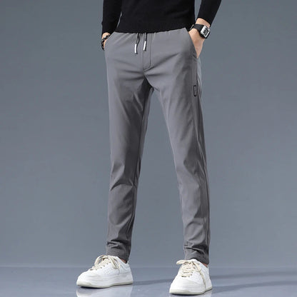 Savoni Slim Fit Cotton Pants — Clean Front Straight Leg 8