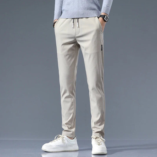 Savoni Slim Fit Cotton Pants — Clean Front Straight Leg 1