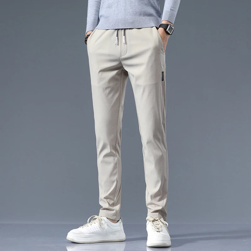 Savoni Slim Fit Cotton Pants — Clean Front Straight Leg 1