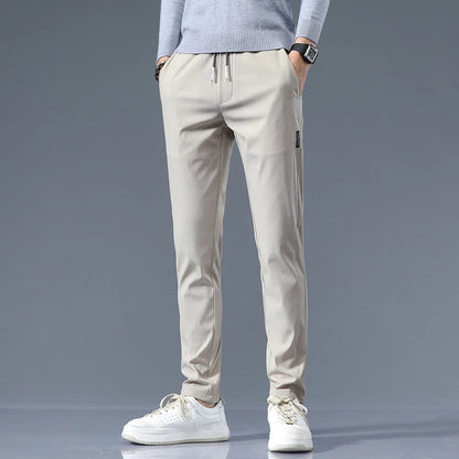 Savoni Slim Fit Cotton Pants — Clean Front Straight Leg 1