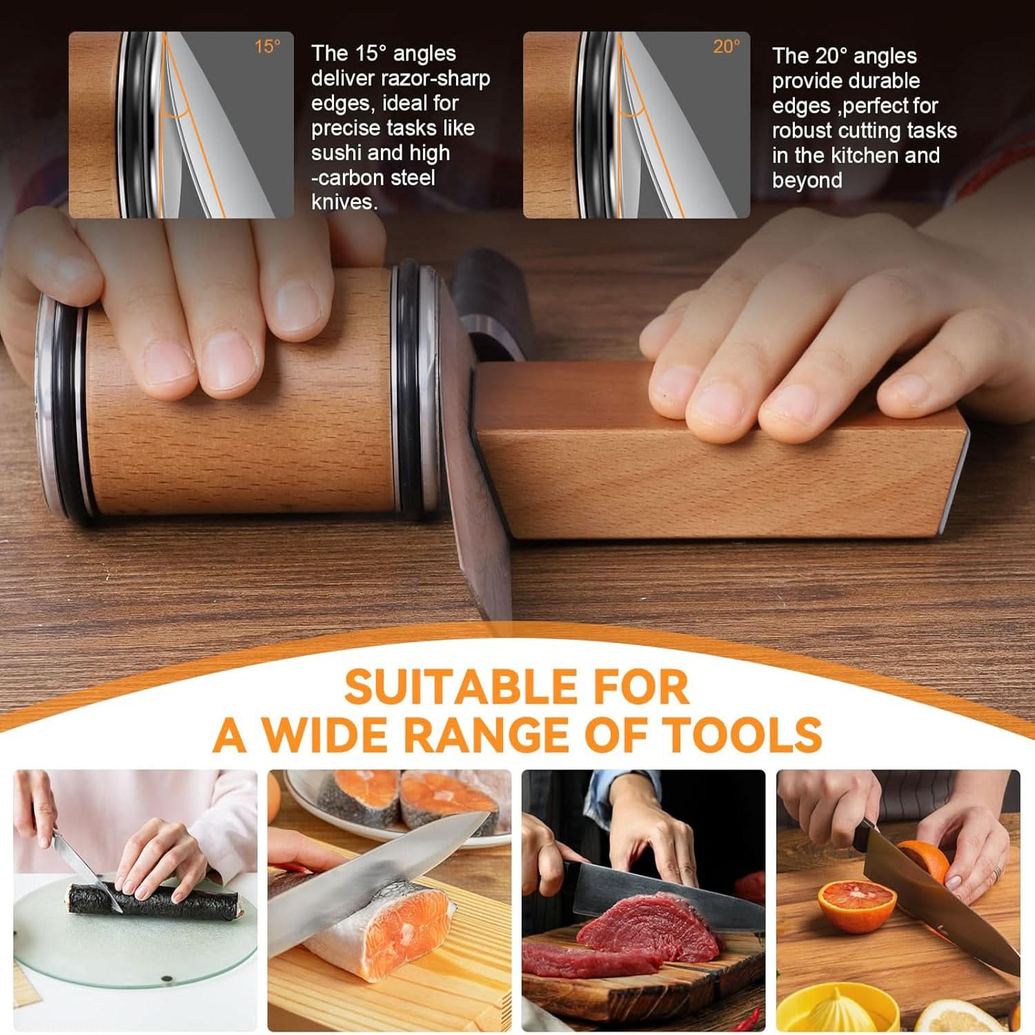 Rolling Knife Sharpener — Diamond Roller & Ceramic Disc 5