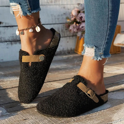 Sheepskin Mule Slippers — Warm Anti-Slip Winter House Shoes 3