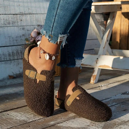 Sheepskin Mule Slippers — Warm Anti-Slip Winter House Shoes 5