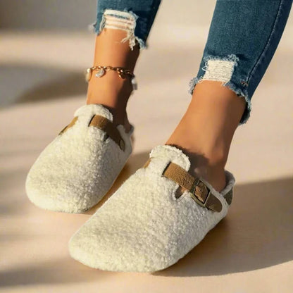 Sheepskin Mule Slippers — Warm Anti-Slip Winter House Shoes 6