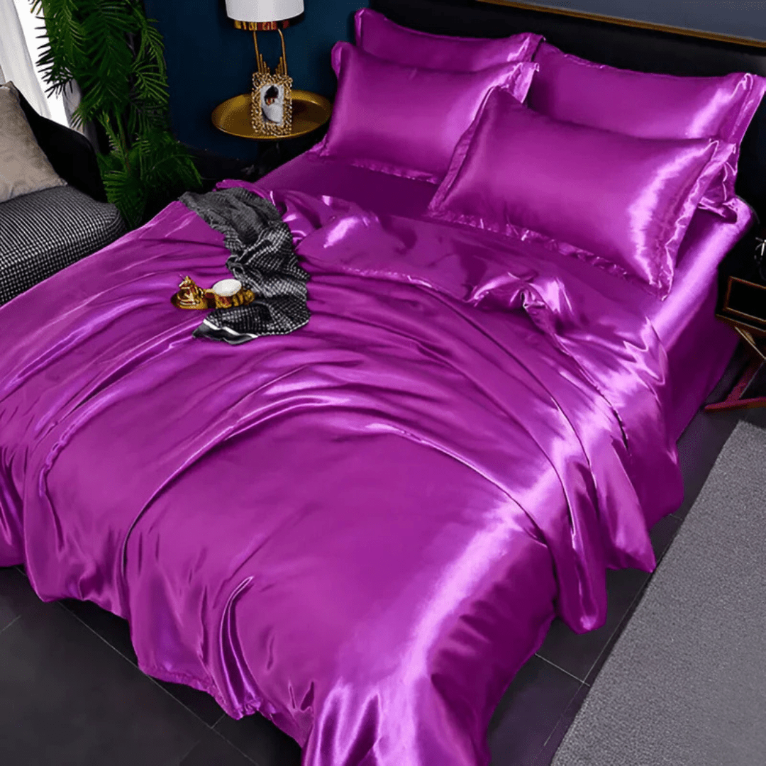 Silk-Feel Bedding Set — Duvet Cover, Sheet & Pillowcases 10