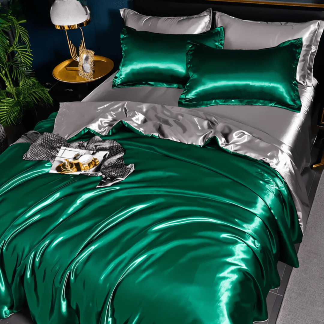 Silk-Feel Bedding Set — Duvet Cover, Sheet & Pillowcases 11