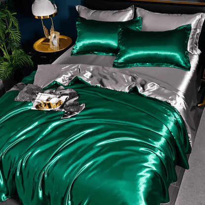 Silk-Feel Bedding Set — Duvet Cover, Sheet & Pillowcases 11