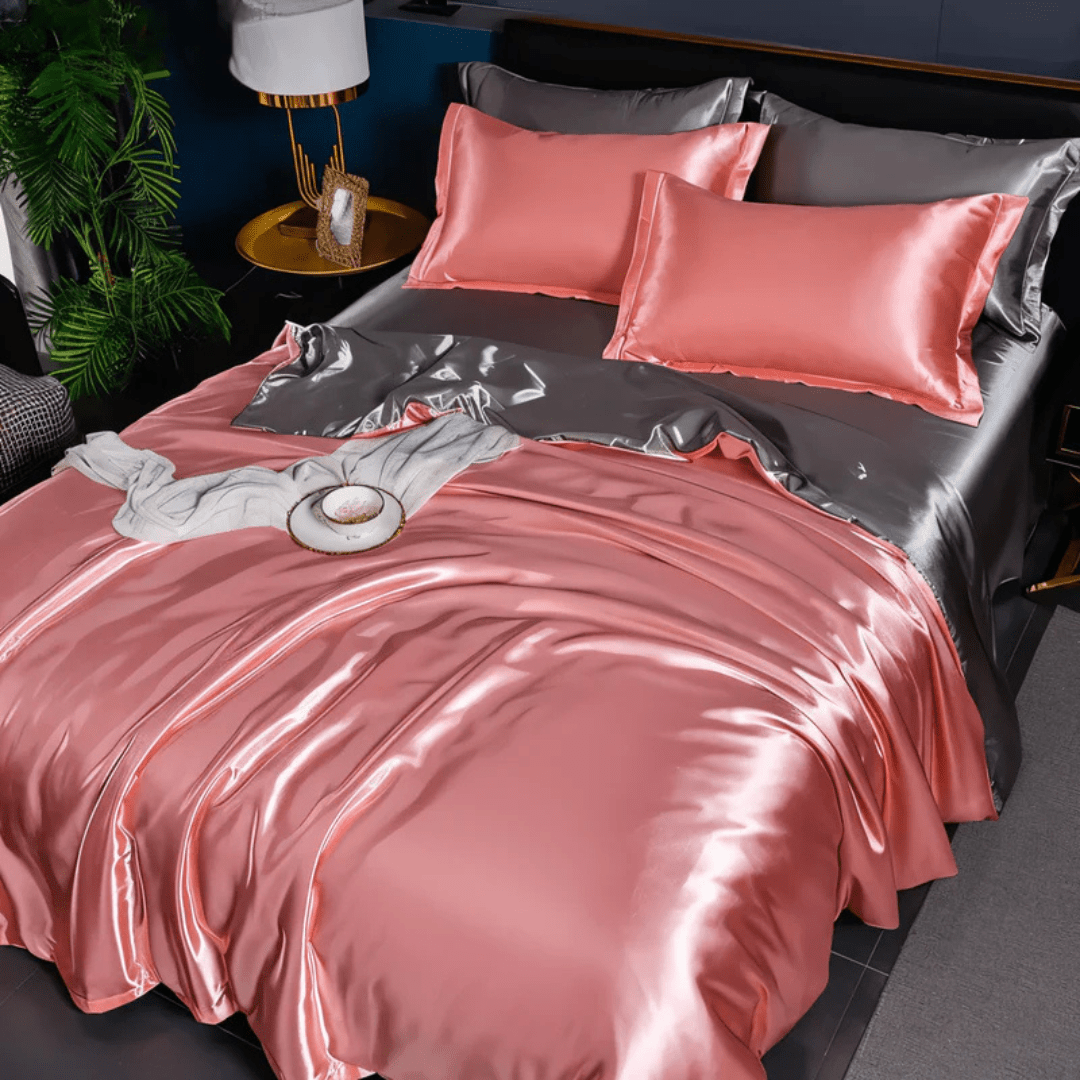 Silk-Feel Bedding Set — Duvet Cover, Sheet & Pillowcases 12
