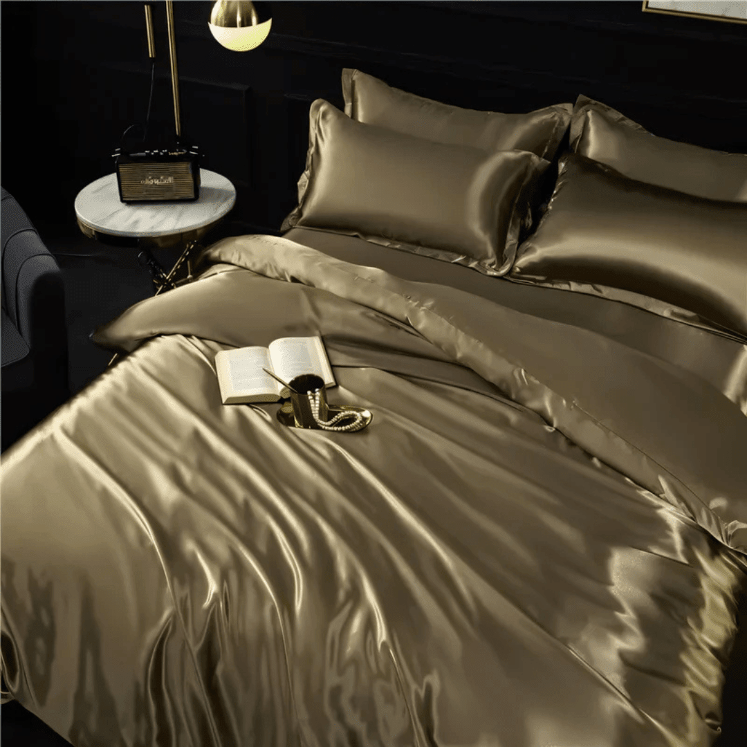 Silk-Feel Bedding Set — Duvet Cover, Sheet & Pillowcases 13