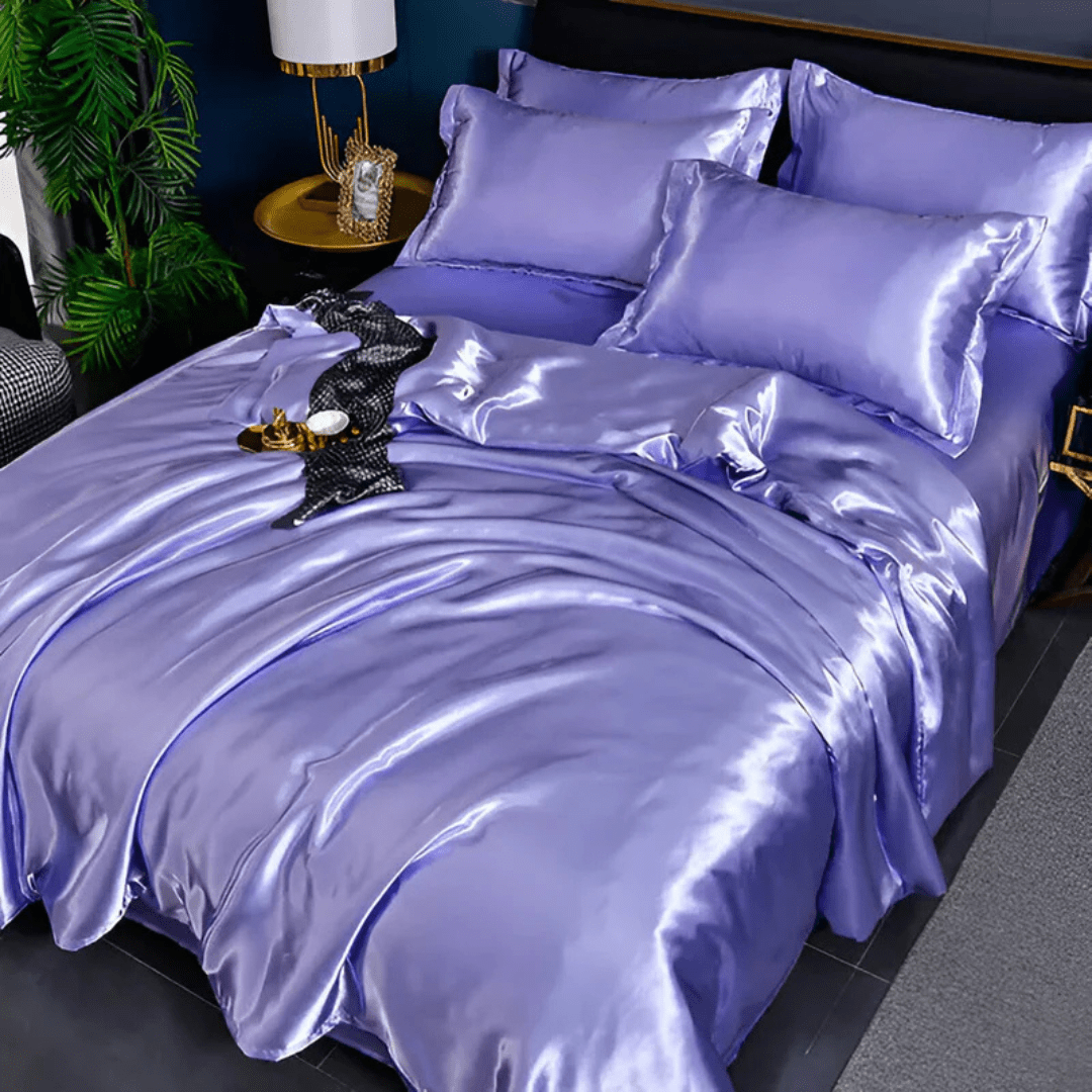 Silk-Feel Bedding Set — Duvet Cover, Sheet & Pillowcases 4