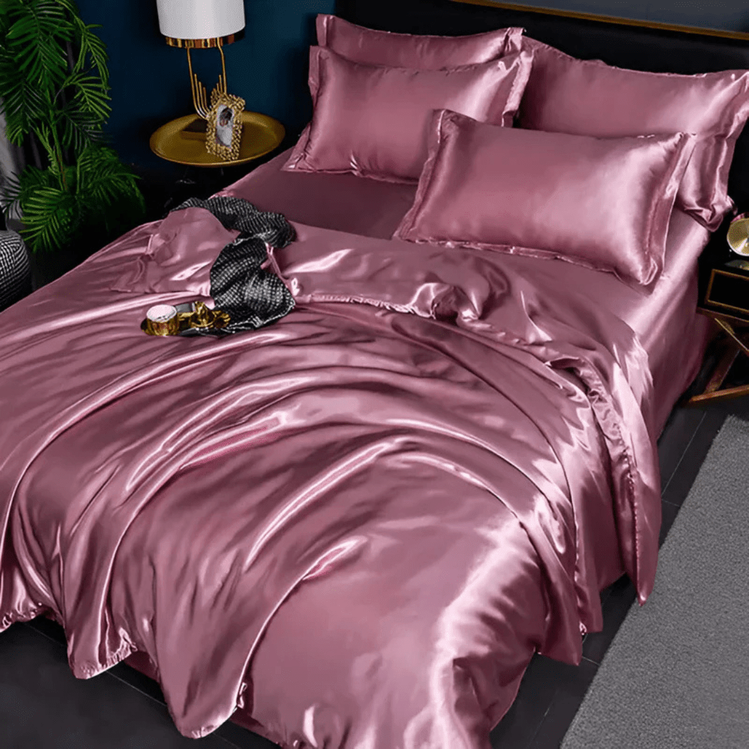 Silk-Feel Bedding Set — Duvet Cover, Sheet & Pillowcases 5