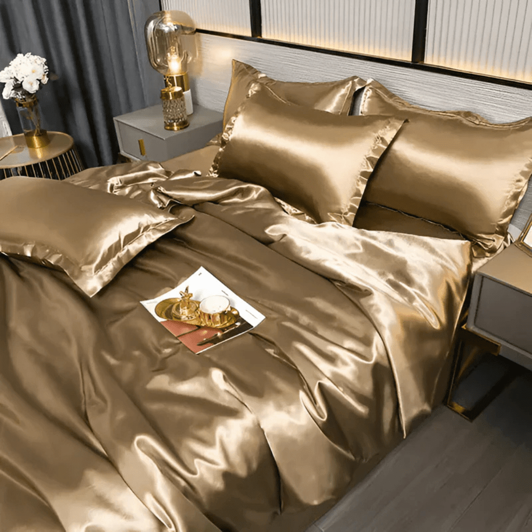 Silk-Feel Bedding Set — Duvet Cover, Sheet & Pillowcases 7