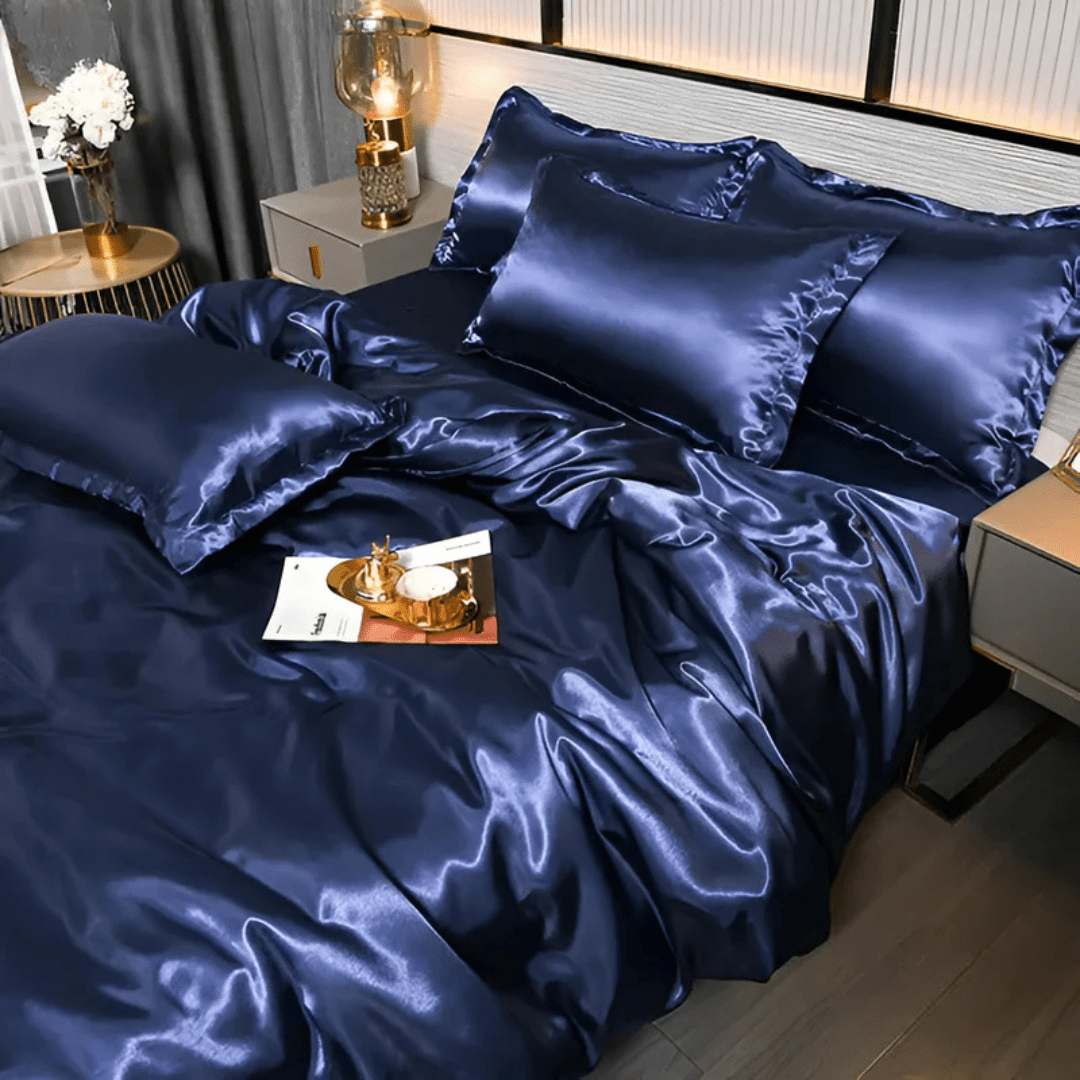 Silk-Feel Bedding Set — Duvet Cover, Sheet & Pillowcases 9