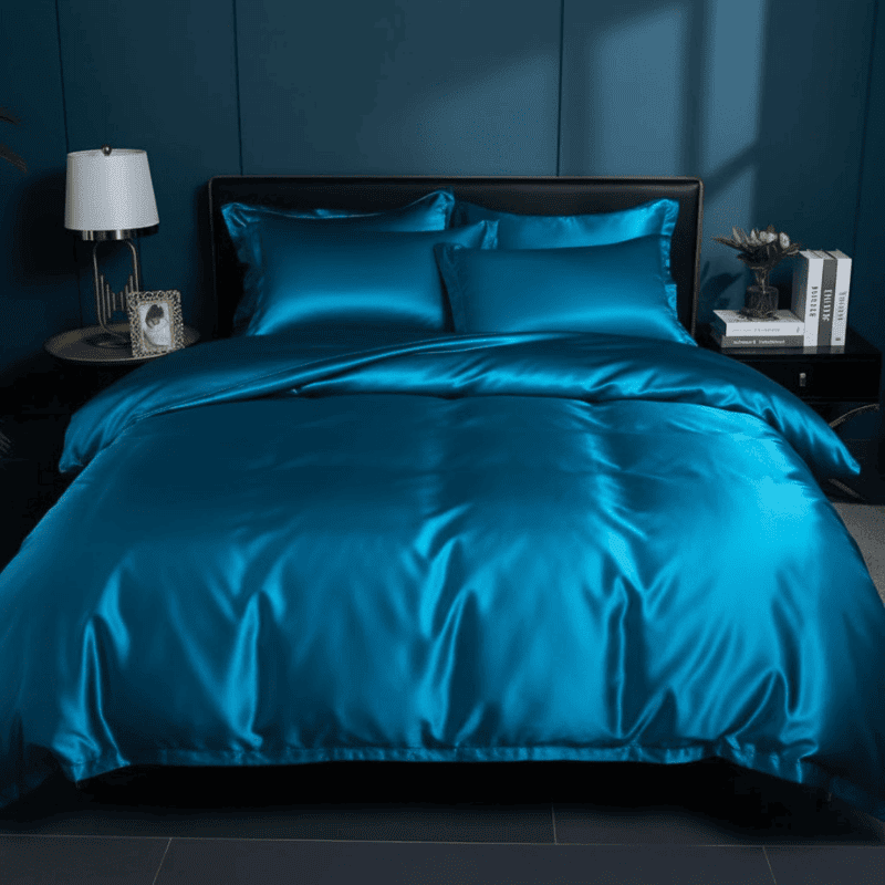 Silk-Feel Bedding Set — Duvet Cover, Sheet & Pillowcases 1