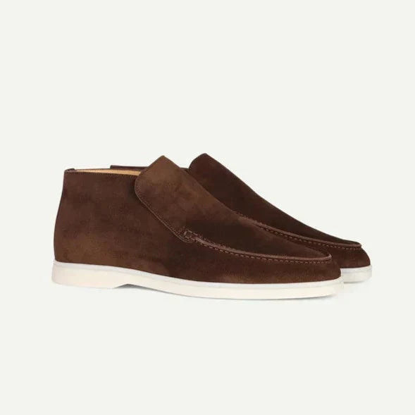 Men's Suede Slip-On Loafers — Soft Calf Leather Insole 7