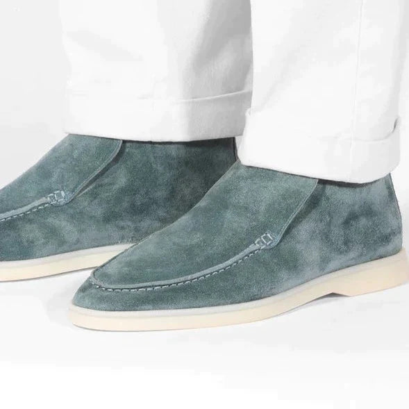 Men's Suede Slip-On Loafers — Soft Calf Leather Insole 9