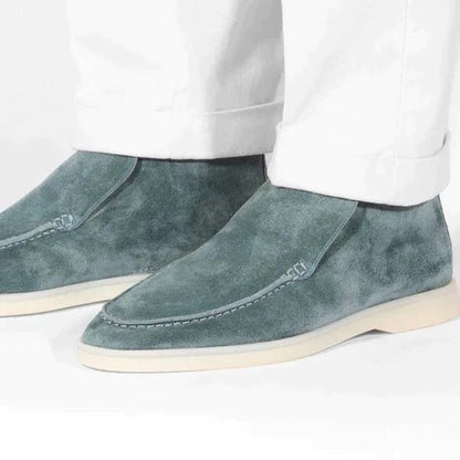 Men's Suede Slip-On Loafers — Soft Calf Leather Insole 9