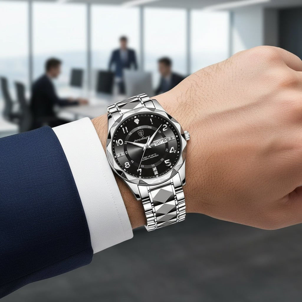 Titanium Sports Watch for Men — Water-Resistant 50m Quartz 6