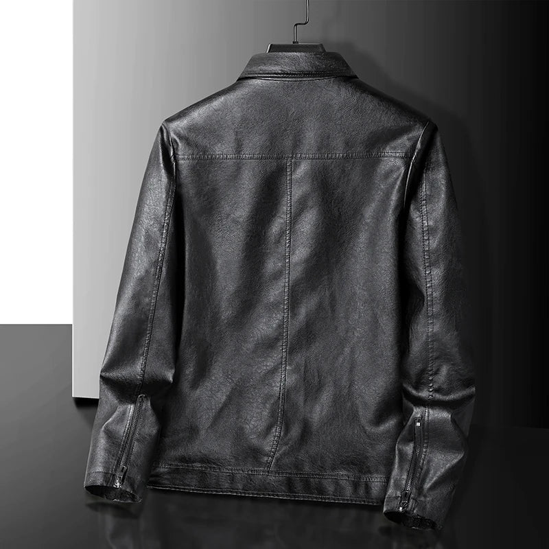 Vintage Leather Zip-Up Jacket — Men's Relaxed Fit 3