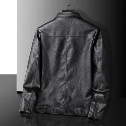 Vintage Leather Zip-Up Jacket — Men's Relaxed Fit 3