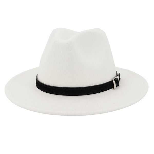 Wide-Brim White Fedora Hat for Men — Adjustable Fit 1