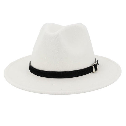Wide-Brim White Fedora Hat for Men — Adjustable Fit 1