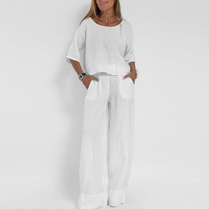 Women's 2-Piece Crop Top & Wide Leg Pants Set — S to 4XL 4