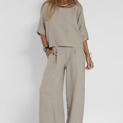 Women's 2-Piece Crop Top & Wide Leg Pants Set — S to 4XL 1
