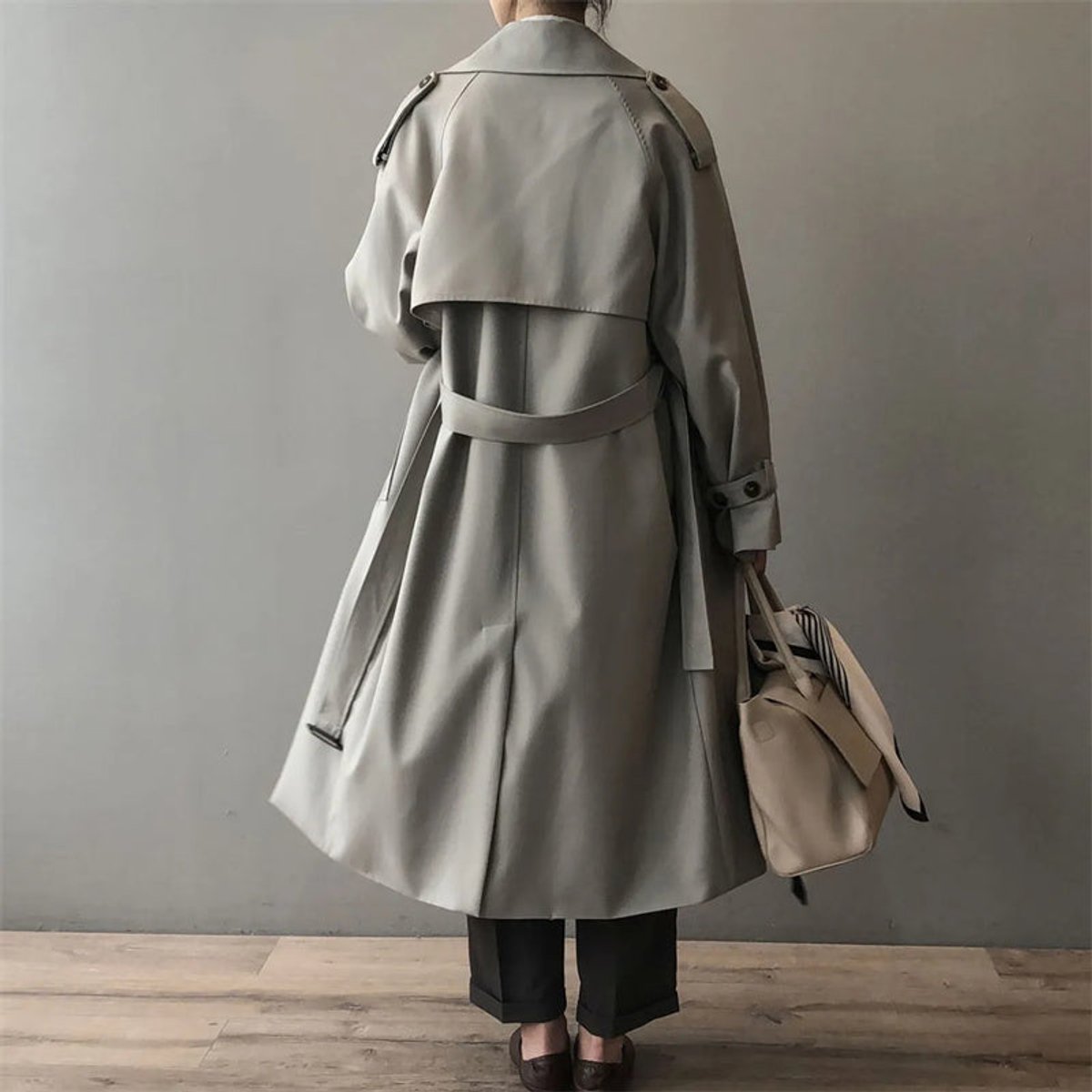 Women's Double-Breasted Long Trench Coat — Water-Repellent 2