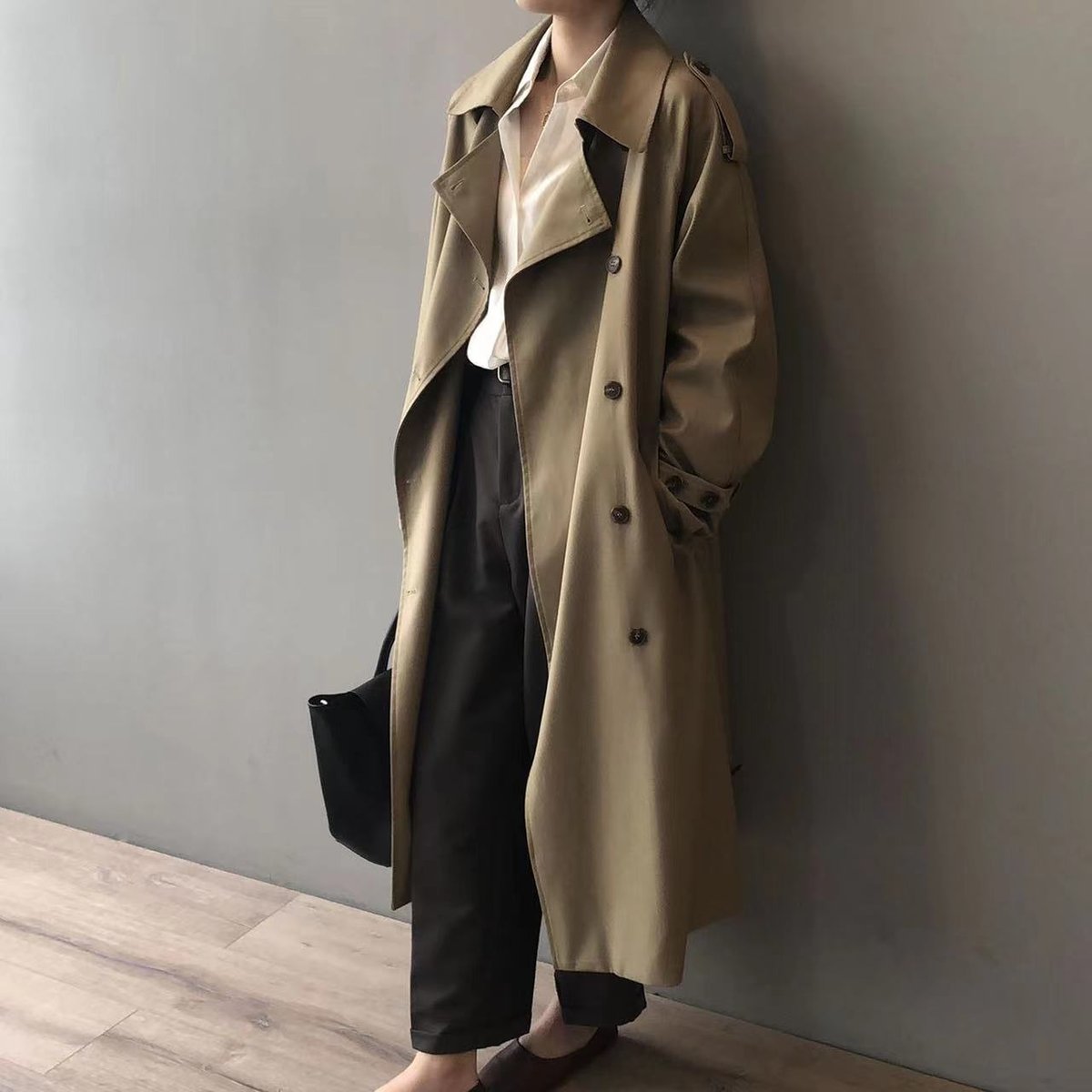 Women's Double-Breasted Long Trench Coat — Water-Repellent 5