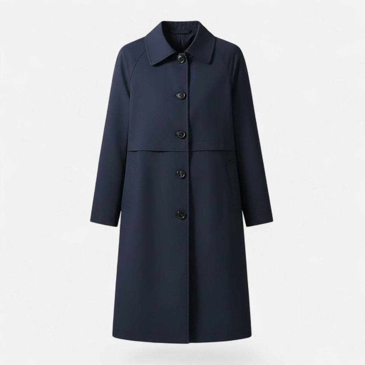 Women's Double-Breasted Wool-Blend Mid-Length Trench Coat 4