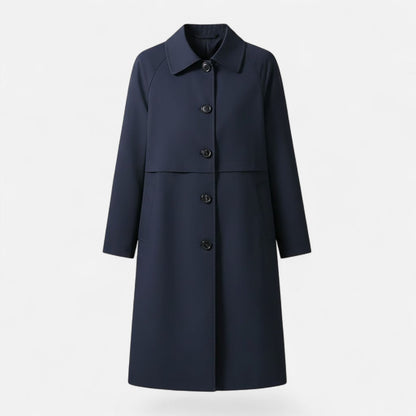 Women's Double-Breasted Wool-Blend Mid-Length Trench Coat 4