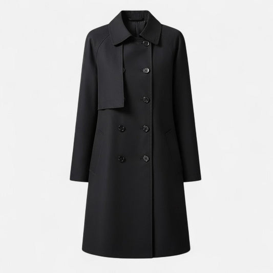 Women's Double-Breasted Wool-Blend Mid-Length Trench Coat 1