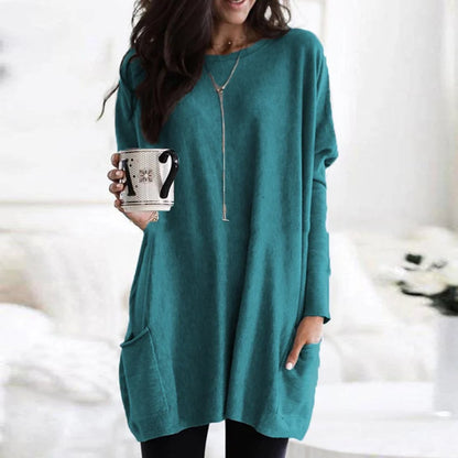 Women's Oversized Long Sleeve Tunic with Pockets 12