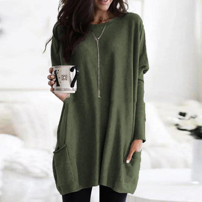Women's Oversized Long Sleeve Tunic with Pockets 14