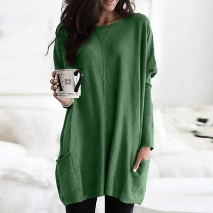 Women's Oversized Long Sleeve Tunic with Pockets 2