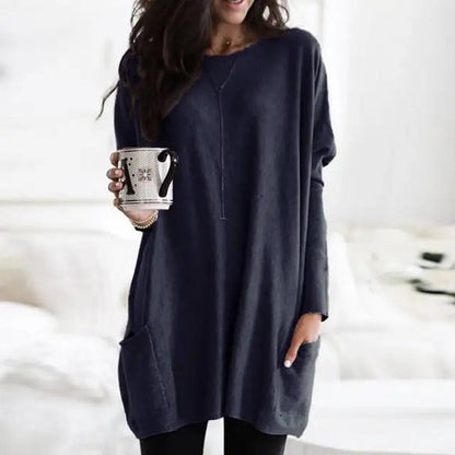Women's Oversized Long Sleeve Tunic with Pockets 6
