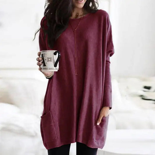 Women's Oversized Long Sleeve Tunic with Pockets 1