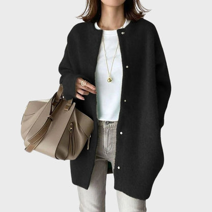 Women's Oversized Snap-Button Knit Cardigan Longline 2