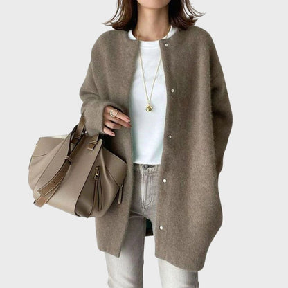 Women's Oversized Snap-Button Knit Cardigan Longline 6