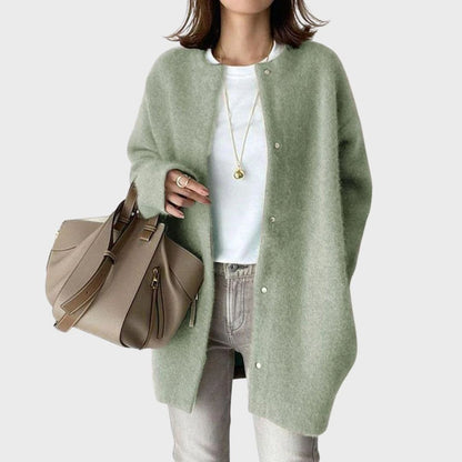 Women's Oversized Snap-Button Knit Cardigan Longline 7