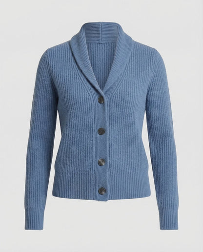Women's Ribbed Knit Lapel Collar Cardigan — Button-Front 5