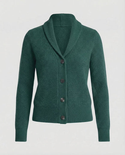 Women's Ribbed Knit Lapel Collar Cardigan — Button-Front 6
