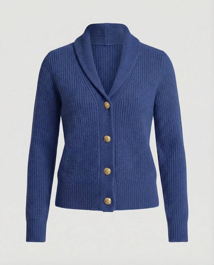 Women's Ribbed Knit Lapel Collar Cardigan — Button-Front 8