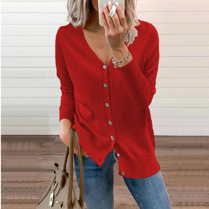 Women's V-Neck Button-Front Knit Cardigan | Sizes S–2XL 6