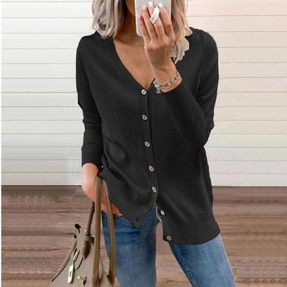 Women's V-Neck Button-Front Knit Cardigan | Sizes S–2XL 7