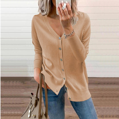 Women's V-Neck Button-Front Knit Cardigan | Sizes S–2XL 8