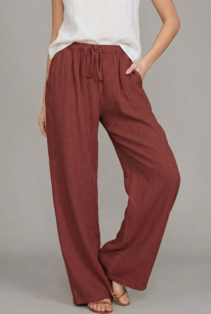 Women's Wide Leg Drawstring Pants — Elastic Waist, All Sizes 4